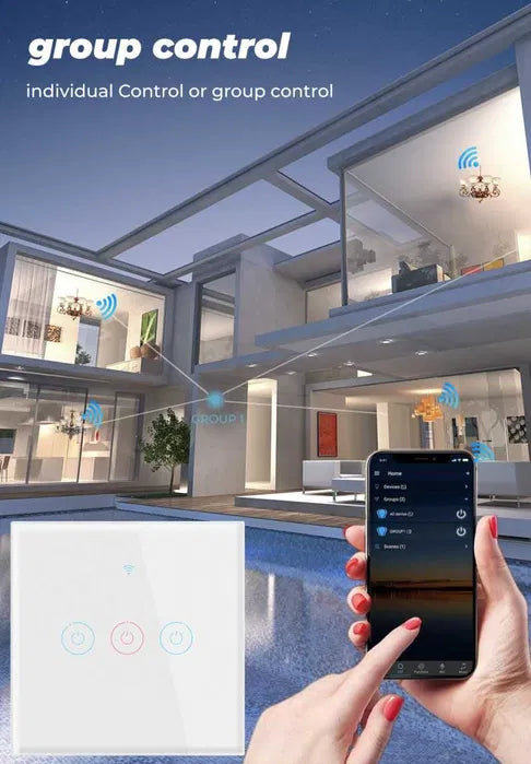 Intrerupator WiFi+BLE TUYA pano sticla cu/fara nul cap scara Intrerupator WiFi+BLE TUYA pano sticla cu/fara nul cap scara